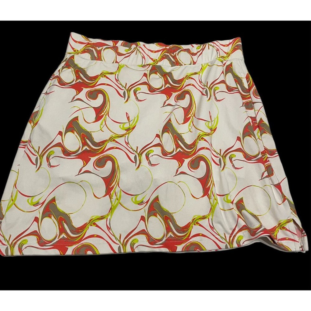 Golf America Activewear Women Large Stretch Tennis Golf Skort Pull On Geometric